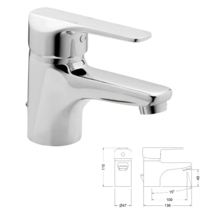 GRIFO LAVABO MONOMANDO CROMADO K8 GENEBRE