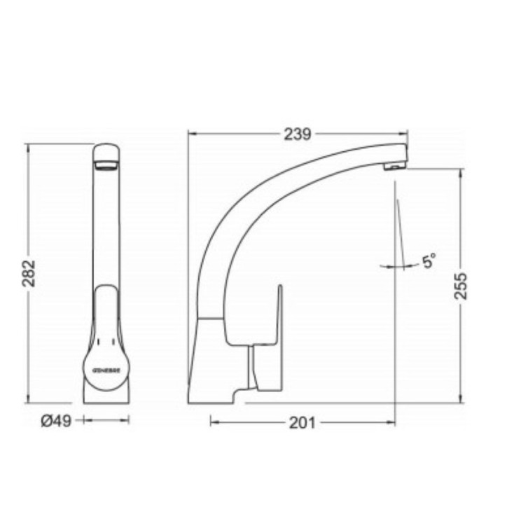 GRIFO FREGADERO MONOMANDO CAÑO ALTO CROMADO K8 GENEBRE