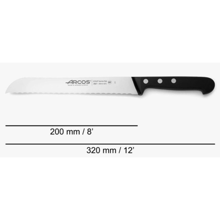 CUCHILLO ARCOS PANERO PERLADO 20CM