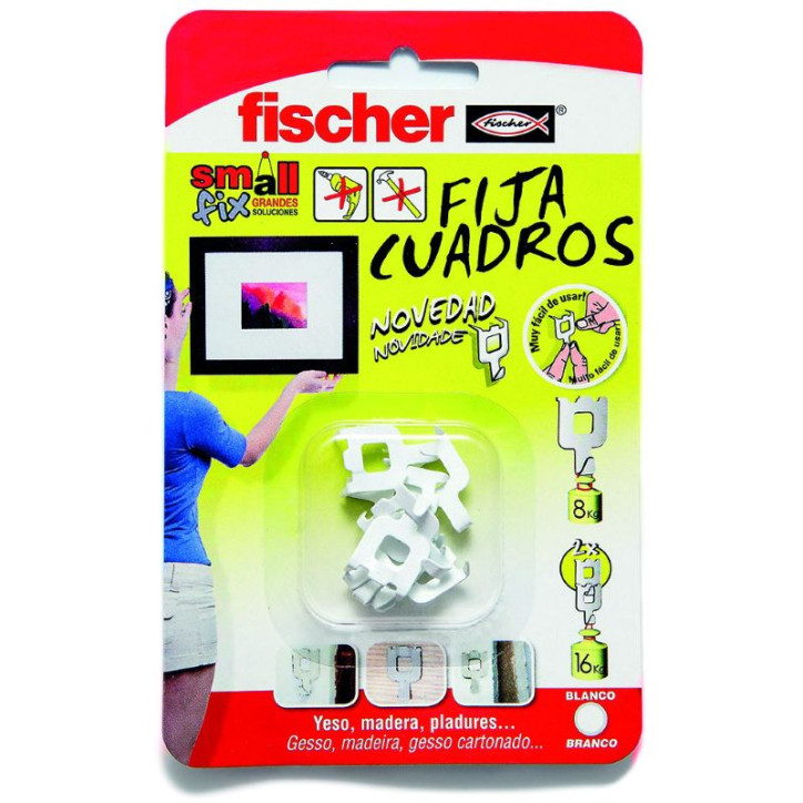 FIJACUADROS BLANCO BLISTER 8 UNDS 8KG FISCHER FIJACUADROS BLANCO BLISTER 8 UNDS 8KG FISCHER