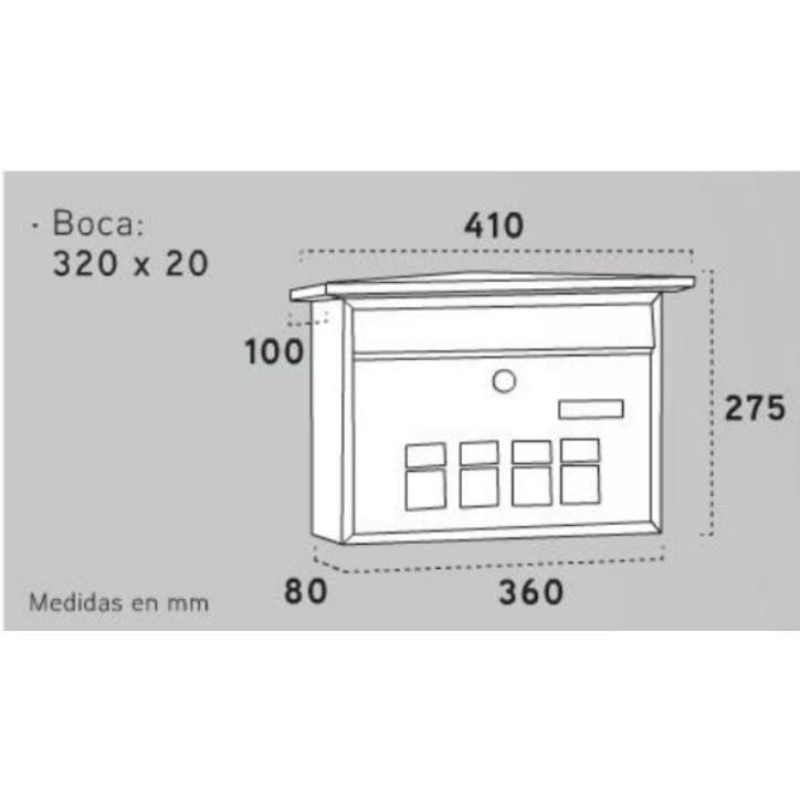 BUZON EXTERIOR ACERO DECO BLANCO ARREGUI