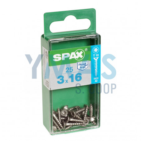 TIRAFONDO INOX A2 TORX 3X16 C25