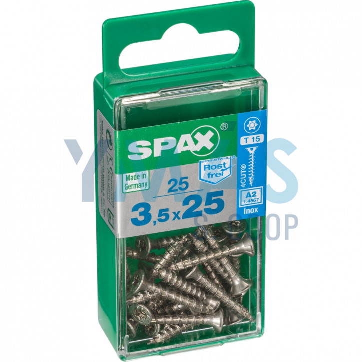 TIRAFONDO INOX A2 TORX 3.5X25 C25