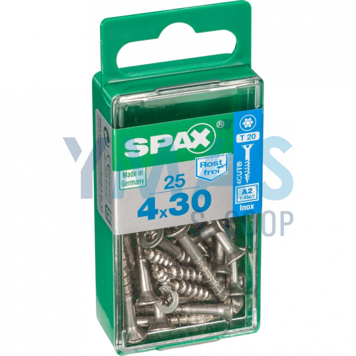 TIRAFONDO INOX A2 TORX 4X30 C25