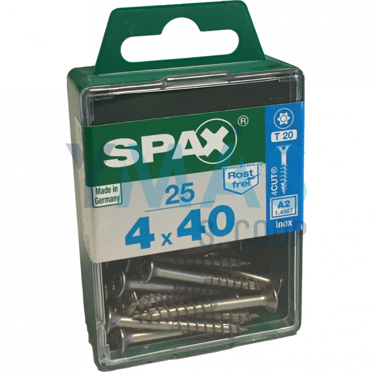TIRAFONDO INOX A2 TORX 4X40 C25