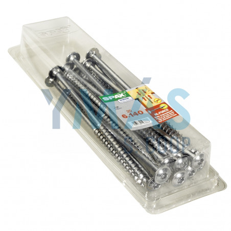 TIRAFONDO TORX C/ARANDELA FORCE WIROX 6X140 C20