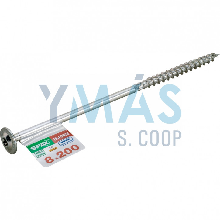 TIRAFONDO TORX C/ARANDELA FORCE WIROX 8X200