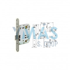 PICAPORTE UNIFICADO 134U5RHN 70MM ENTRE EJES HN