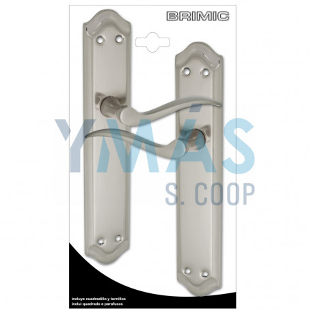 MANILLA C/PLACA CURVO SERIE 202 NIQUEL 256X47MM