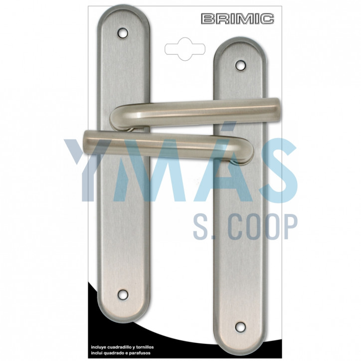 MANILLA CON PLACA SERIE 989 NIQUEL 242X41MM