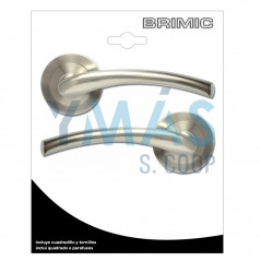 MANILLA C/ROSETA CURVO SERIE 909 NIQUEL 125X50MM