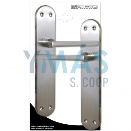 MANILLA CON PLACA SERIE 606 NIQUEL 240X45MM