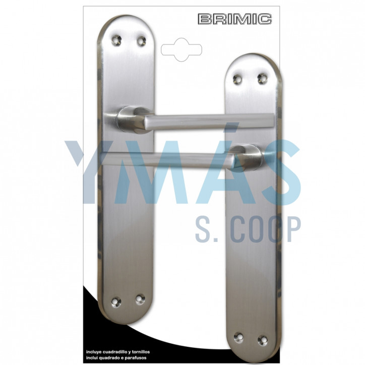 MANILLA CON PLACA SERIE 606 NIQUEL 240X45MM