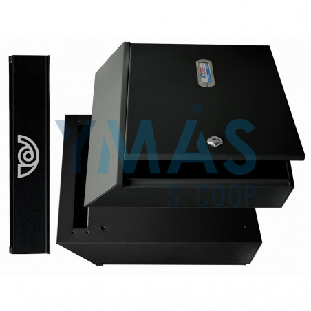 BOCACARTAS + RECOGE CARTAS INOX NEGRO