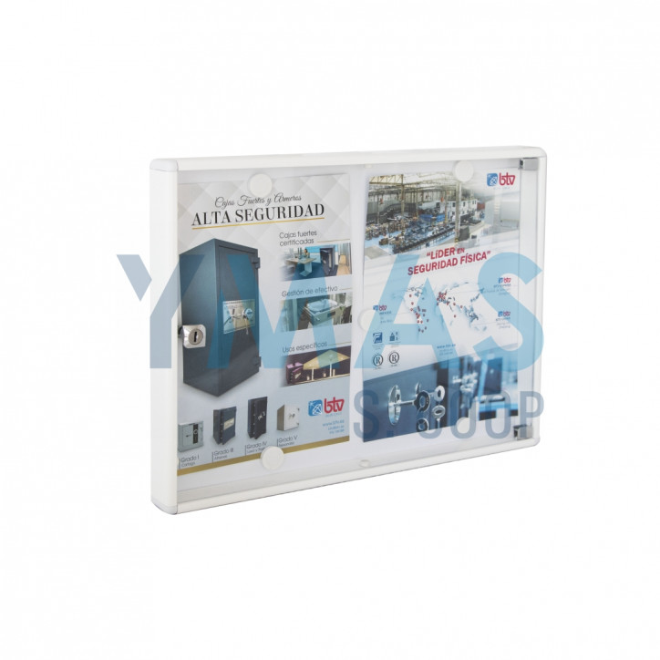 ARMARIO ANUNCIOS ALUMINIO 2 FOLIOS BLANCO