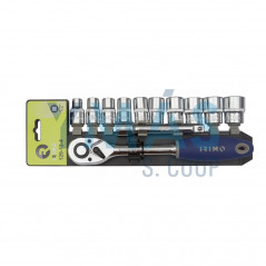 JUEGO LLAVES CARRACA + VASOS 1/2" 72 D 12 UNIDADES