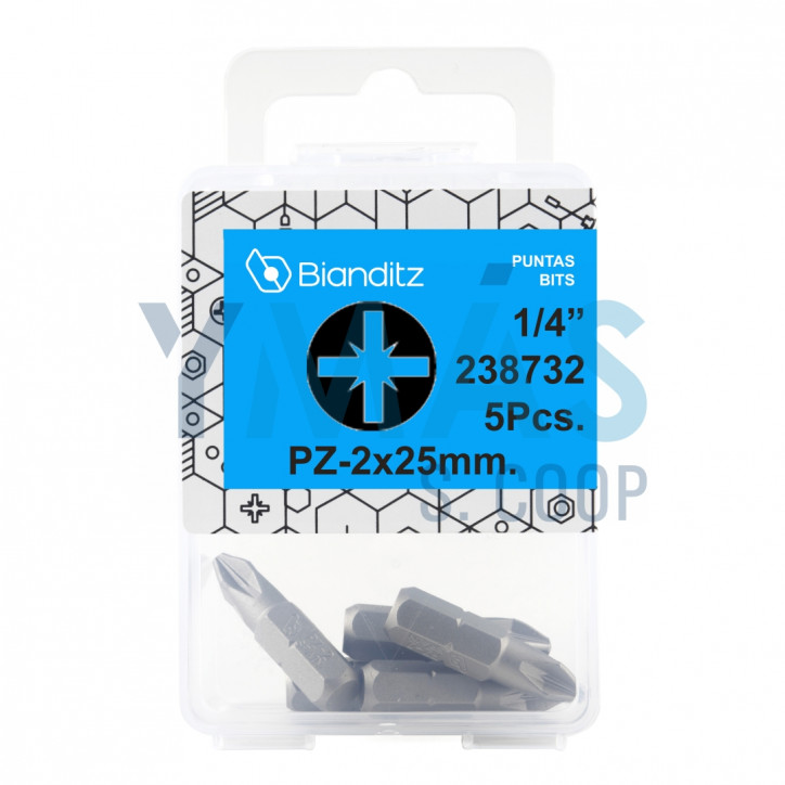PUNTA ATORNILLAR PZ 2X25 1/4 5 UNID