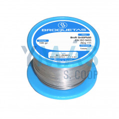 ESTAÑO PLOMO EN ROLLO 50SN 50PB 1MM 100GR CON FLU