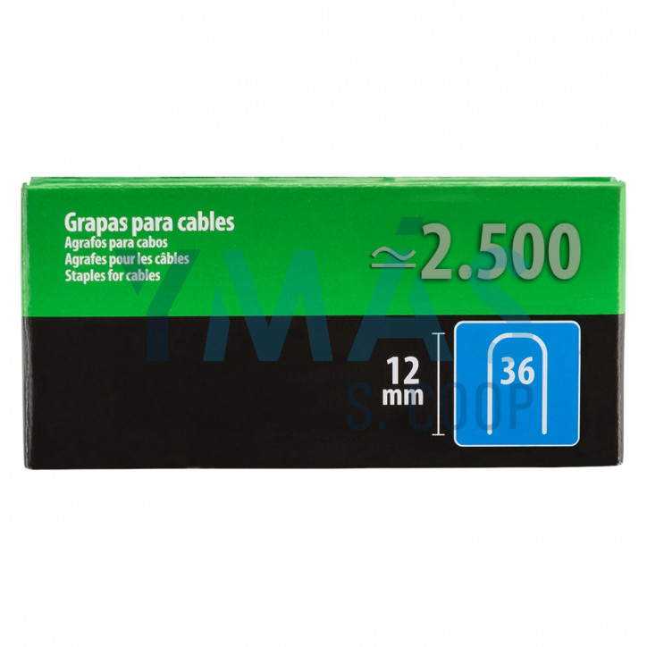 GRAPA CABLE N 36 12MM BLISTER 1000 UNIDADES