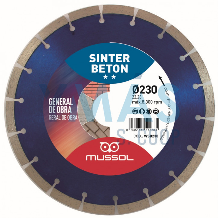 DISCO SINTER BETON GENERAL OBRA 230MM