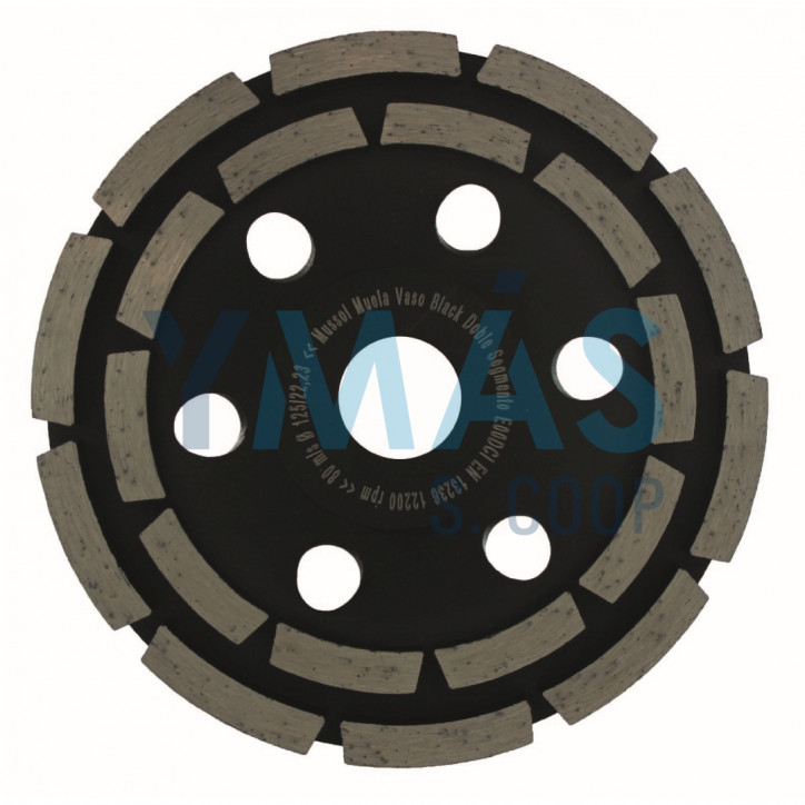 VASO DE AMOLAR BLACK DOBLE SEGMENTO 125MM
