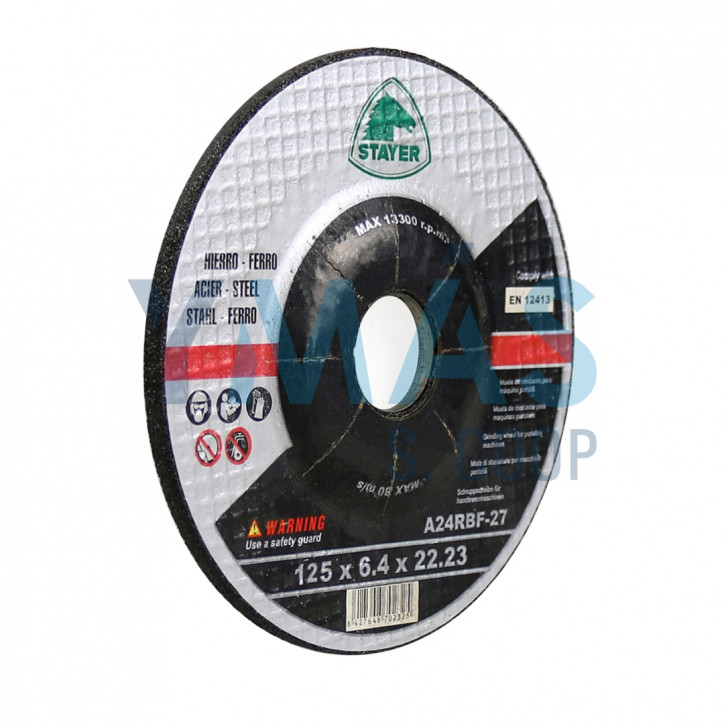 DISCO DESBASTE HIERRO 125X6.4X22
