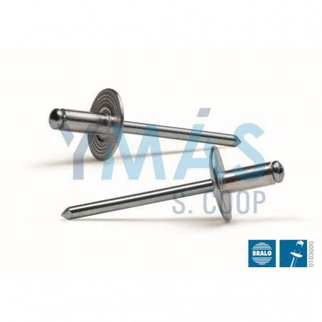 REMACHE ALUMINIO ESTANDAR C/ANCHA 4.0X12MM C/50