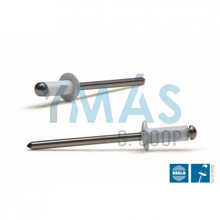 REMACHE ALUMINIO ESTANDAR 4.0X10MM BLANCO C/50