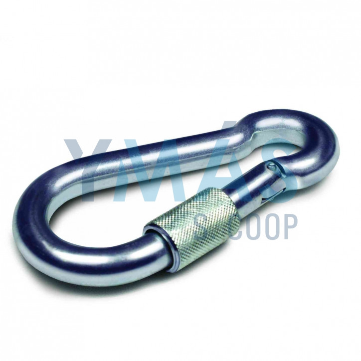 MOSQUETON BOMBERO C/SEGURO ZINCADO 8X80 1 UNIDAD