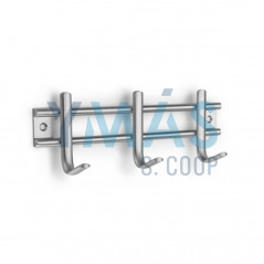 PERCHA ACERO INOX 3 GANCHOS 76X220X54MM