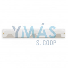 PERCHA ACERO INOX BLANCO 3 GANCHOS 45X330X40MM