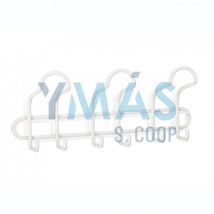 PERCHA ACERO INOX BLANCO 3 GANCHOS 375x150x90MM