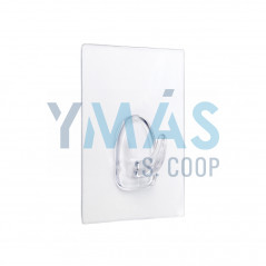 COLGADOR ADHERENTE REUTILIZABLE 80X62MM TRANSPAREN