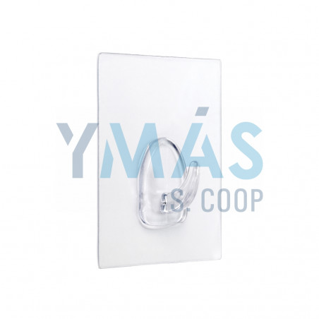 COLGADOR ADHERENTE REUTILIZABLE 80X62MM TRANSPAREN