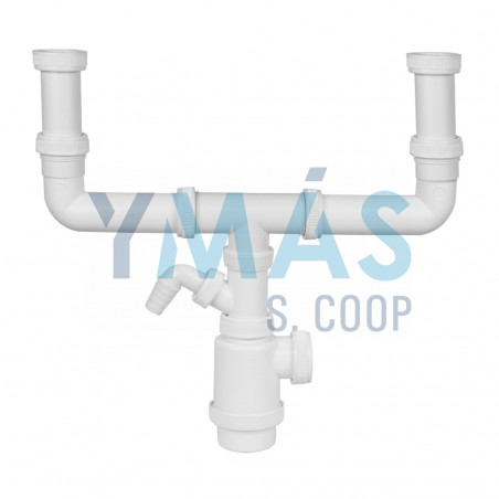 SIFON BOTELLA DOBLE 1"1/2 CON TOMA LAVADORA