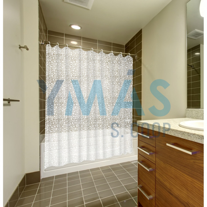 CORTINA BAÑO PVC C/ANILLAS CALDEA BLANCA 180X200