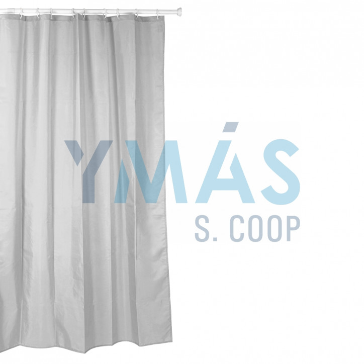CORTINA BAÑO CON ANILLAS GRIS 140X200CM