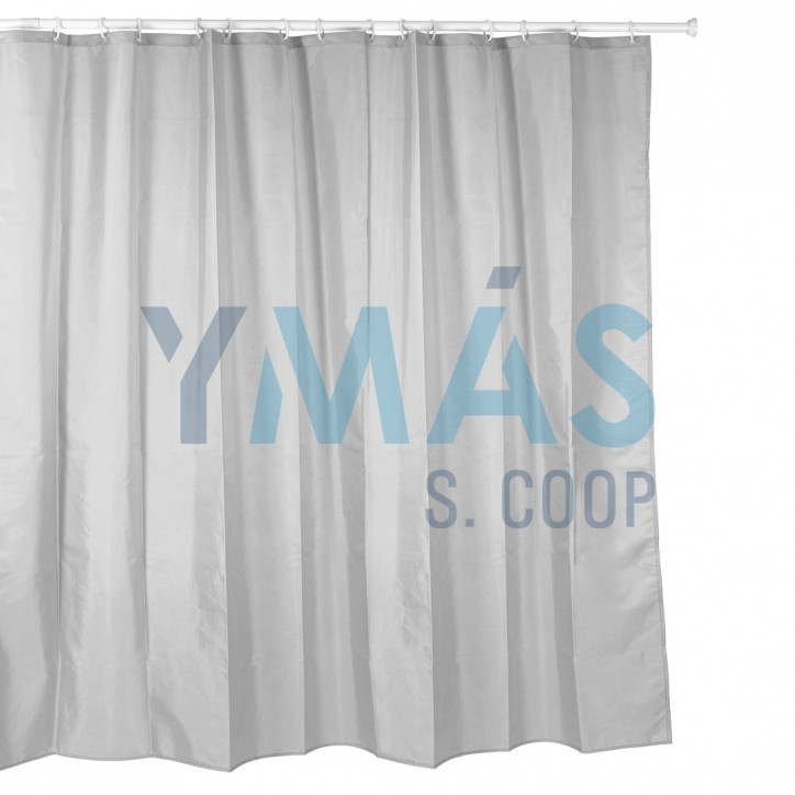 CORTINA BAÑO CON ANILLAS GRIS 220X200CM
