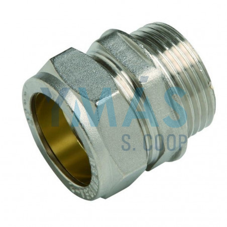 ENLACE MIXTO A COMPRESION MACHO A COBRE DN15X1/2"