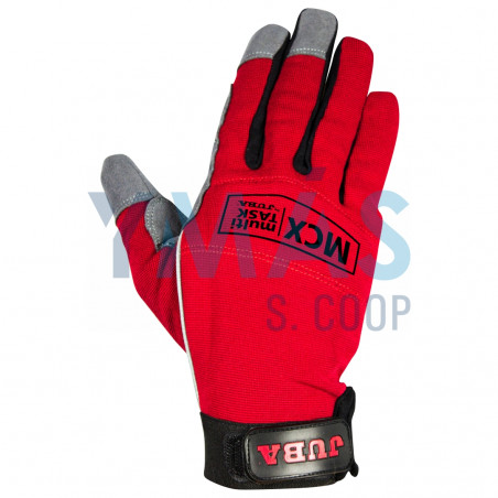 GUANTE PIEL MECANIX ROJO REFUERZO 8