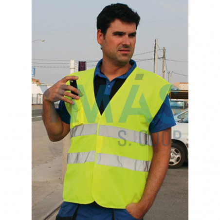 CHALECO ALTA VISIBILIDAD AMARILLO T-XL C/BANDAS 3
