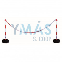 POSTE SEÑALIZACION C/BASE PLASTICO ROJO BLANCO 1M