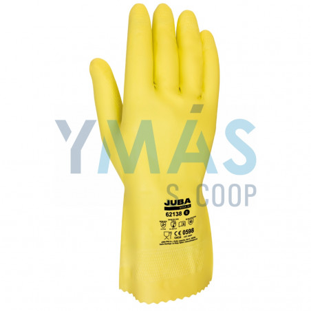 GUANTE LATEX AMARILLO T-7 FLOCADO LIGERO