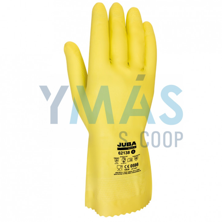 GUANTE LATEX AMARILLO T-7 FLOCADO LIGERO