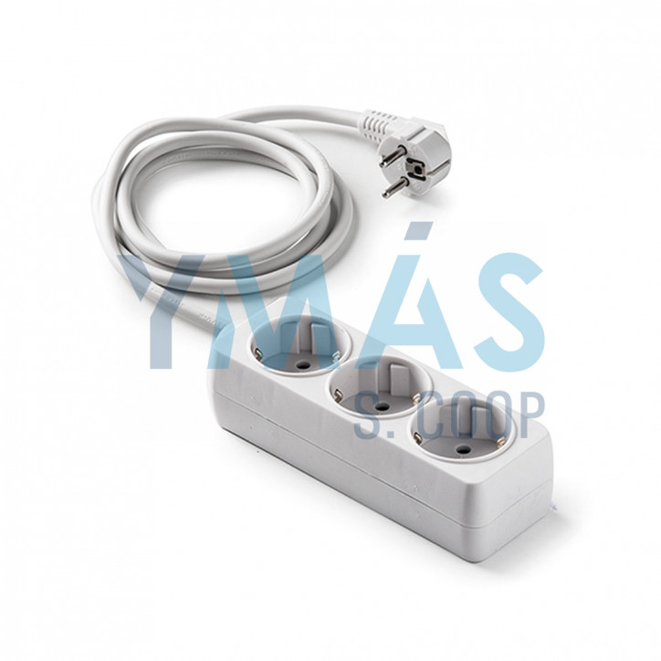 BASE MULTIPLE 3 TOMAS 1,5 M BLANCO
