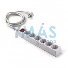 BASE MULTIPLE 6 TOMAS 1,5M INTERRUPTOR BLANCA