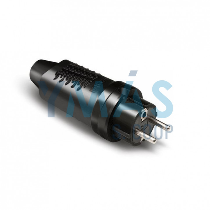 CLAVIJA AEREA GOMA TT 16A 250V NEGRO IP44