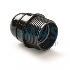 PORTALAMPARAS ROSCADA CON TOPE E-27 NEGRO