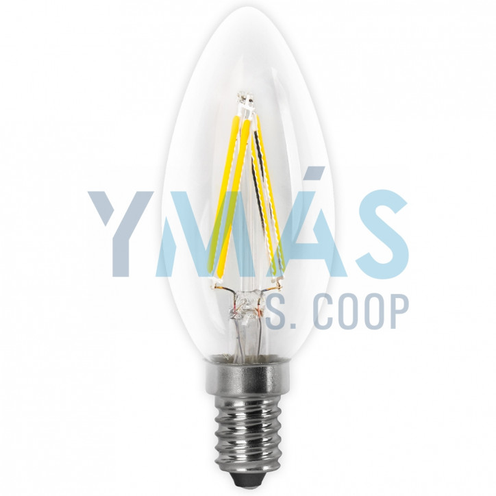 LAMPARA LED VELA FILAMENTO E14 4W FRIA 400 LM