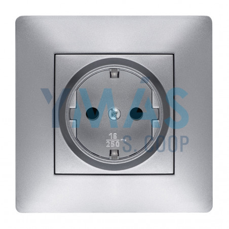 BASE ENCHUFE TT 16 A 250V ALUMINIO HABITAT 15